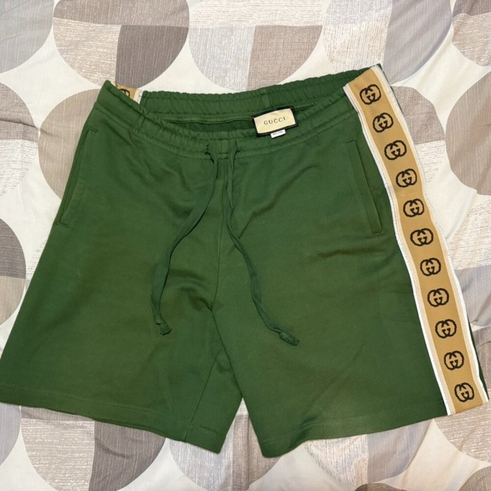 Gucci Cotton Jersey Interlocking GG Shorts 'Asparagus Green' Size XL Pre-owned.